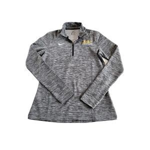 NIKE Womens DRI FIT 1/4 Zip LONG SLEEVE Pullover 923261 Gray Casual Medium